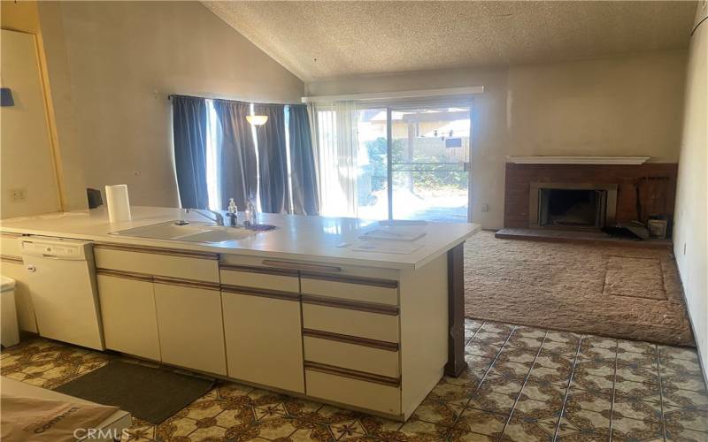 Kitchen View to Family Room