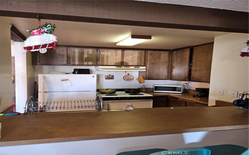 kitchen counter/eating area