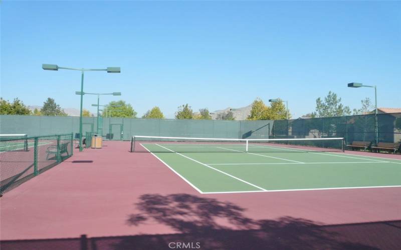 Night lighted tennis and pickleball courts