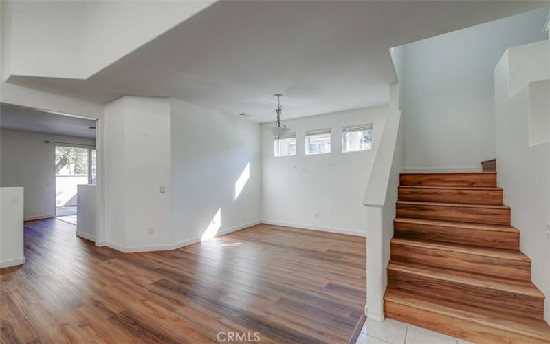 Laminate flooring through out home.