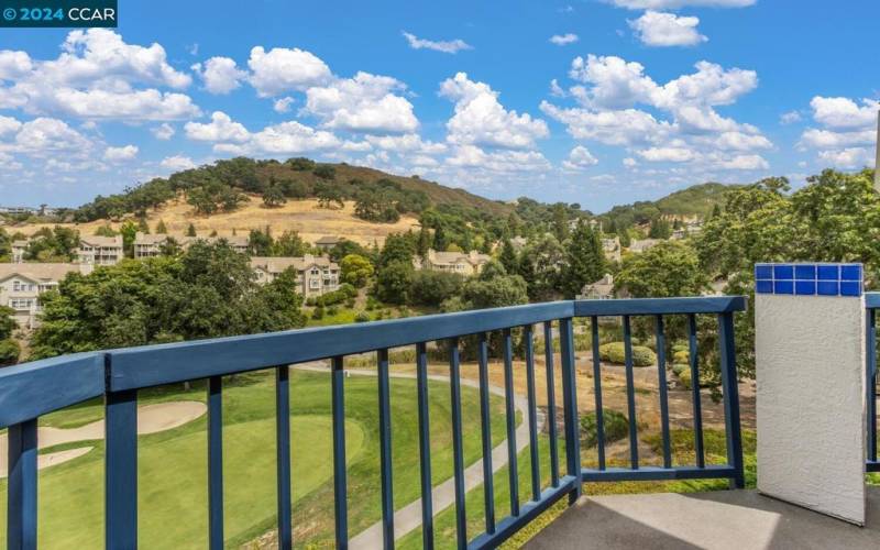 Balcony with golf course views