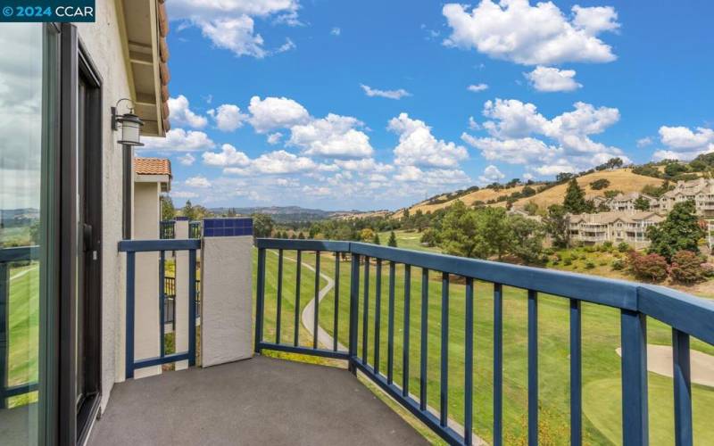 Balcony with golf course views