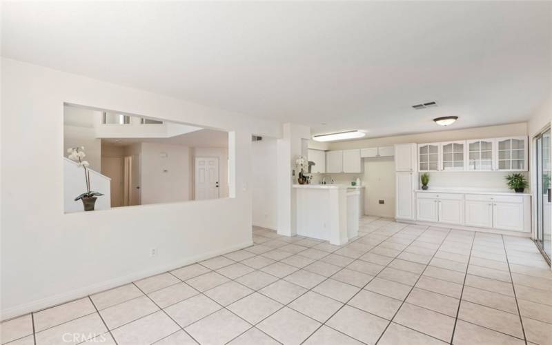 Open floor plan, leading to a spacious kitchen