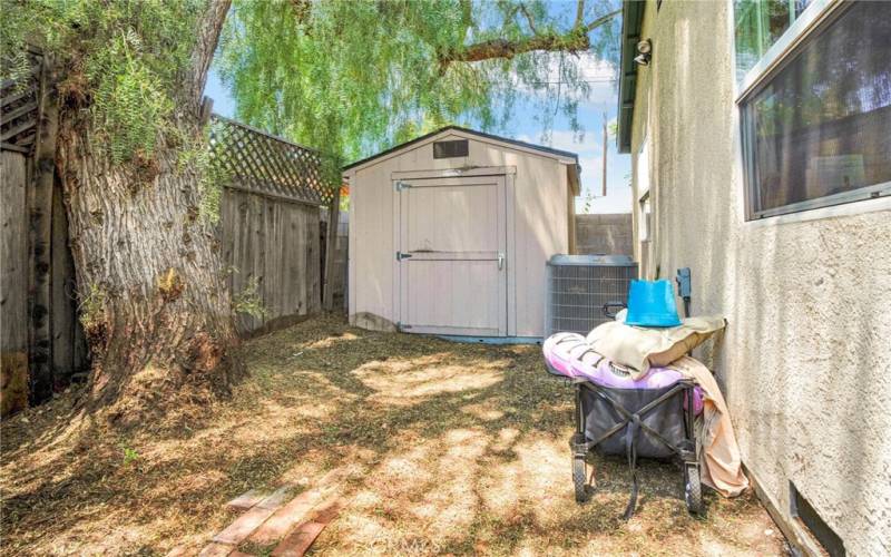 Back corner storage shed