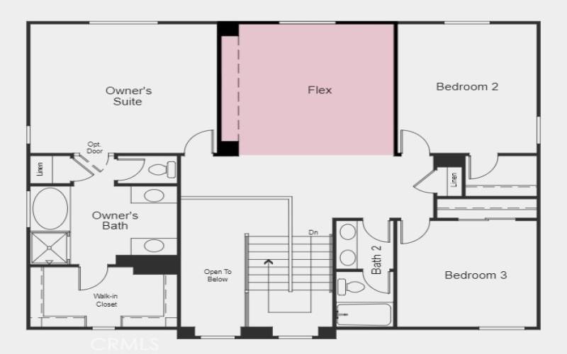 Structural options include: flex room in lieu of 5the bedroom, garage door added.