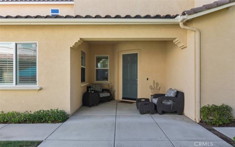 Inviting front patio to relax anytime of the day