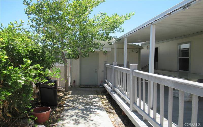 Garage entrance from back yard.