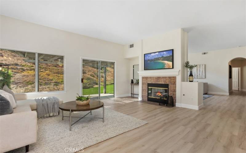 Open Concept Family Room with Fireplace