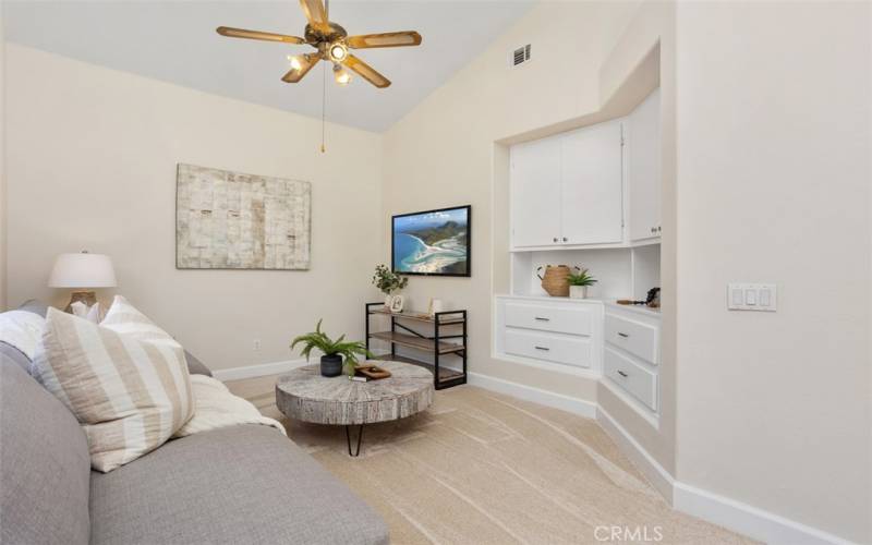 Primary Bedroom sitting area with built-ins