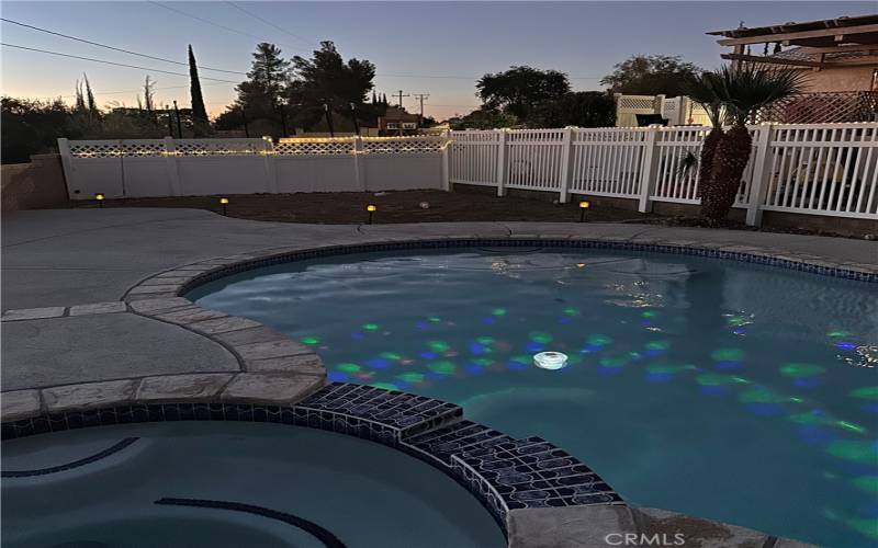 Night Photo of Pool & jacuzzi