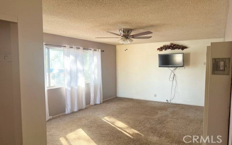 Spacious Living Room with clean carpets