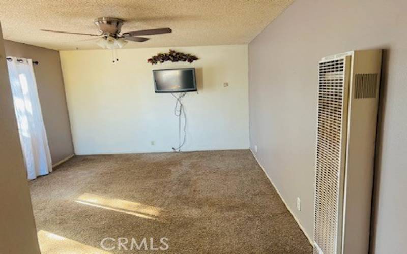 Spacious Living Room with clean carpets