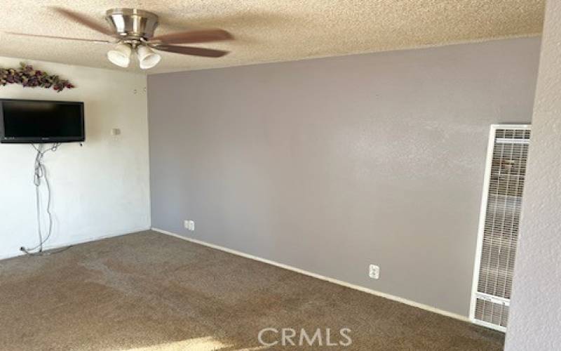 Spacious Living Room with clean carpets