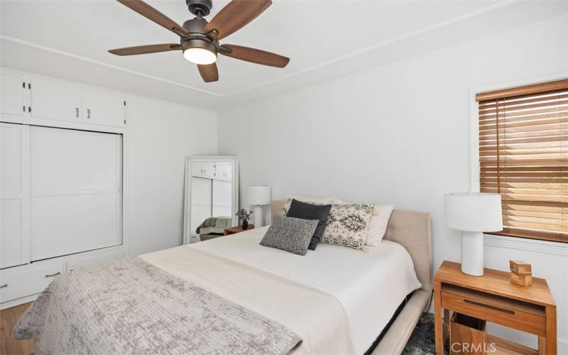 Main bedroom with 2 large closets. Ceiling fan.