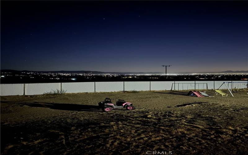 Night view from back yard