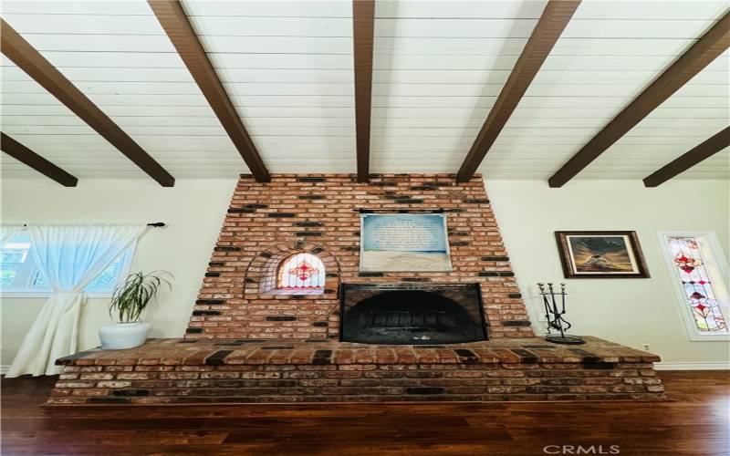 Brick fireplace