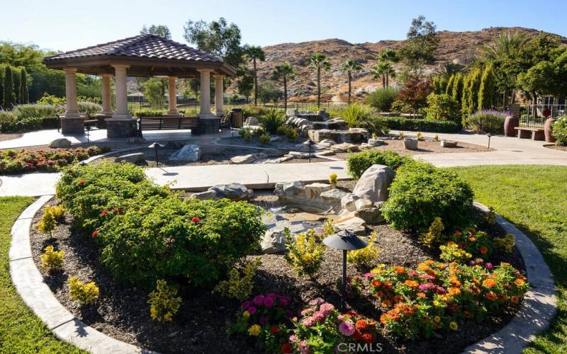 Front Zen garden at side of Lodge