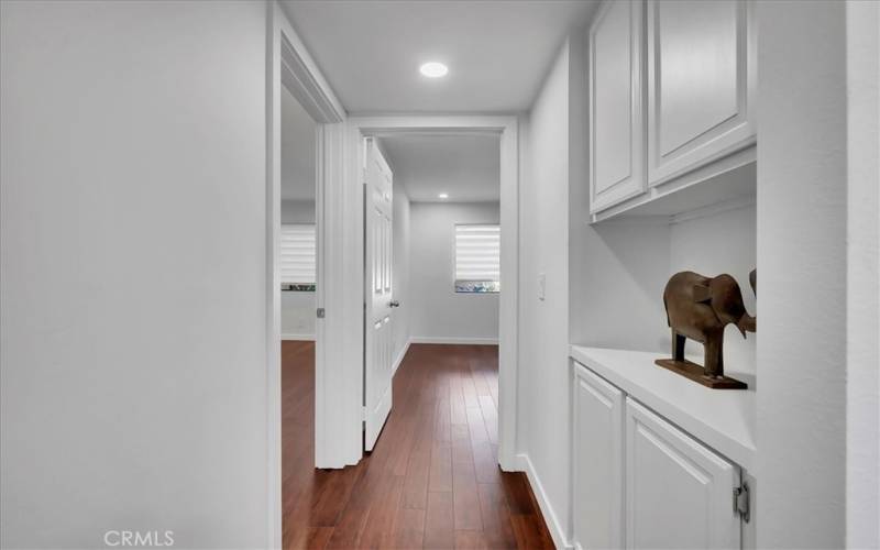 Hallway leading to bedrooms and bathrooms