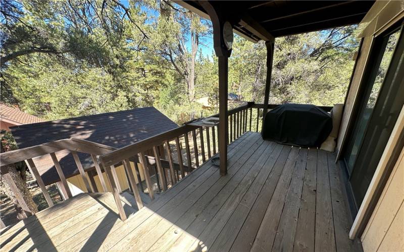 Deck with BBQ off Kitchen