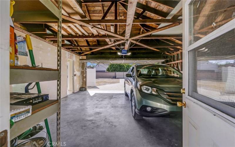 Large double space garage.