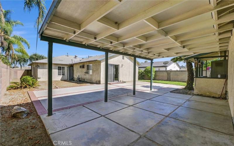 Covered patio to enjoy and relax outside.