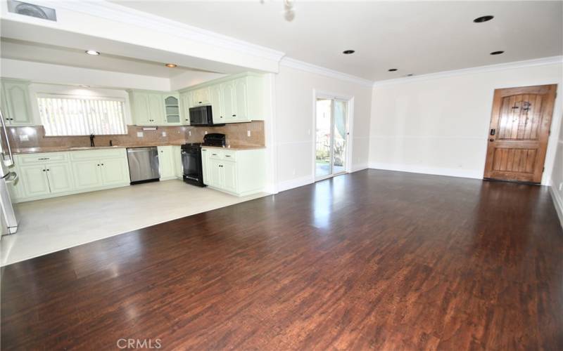 Living room and kitchen