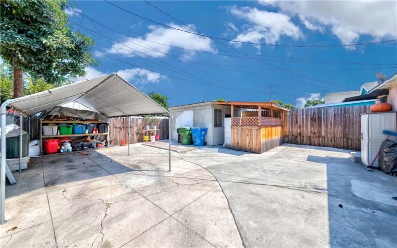 Parking spaces on backyard