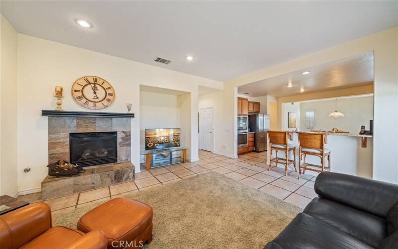 Family Room with Slate Fireplace