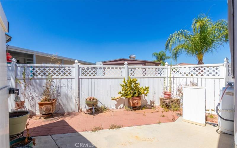 Fully fenced backyard