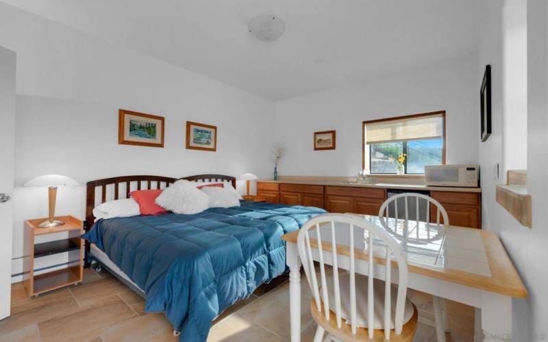 Guest room with private bath and entry.