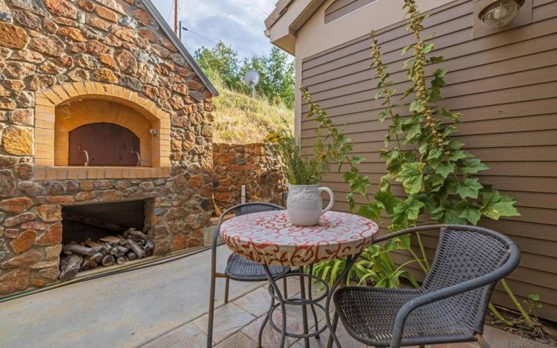 Custom built stone pizza oven.