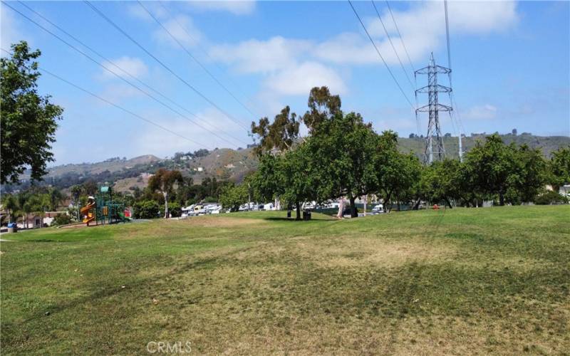 Huge neighborhood park with access to via back gate