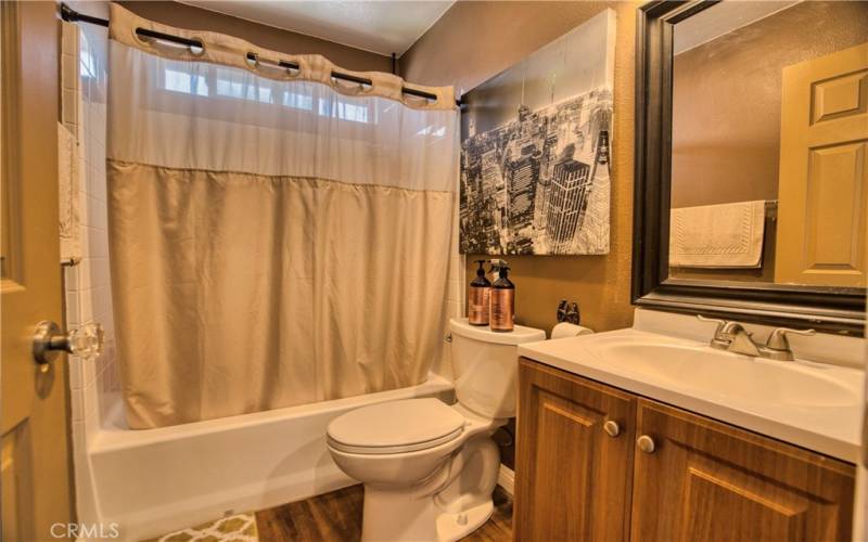 Hallway guest bath with tub/shower combo