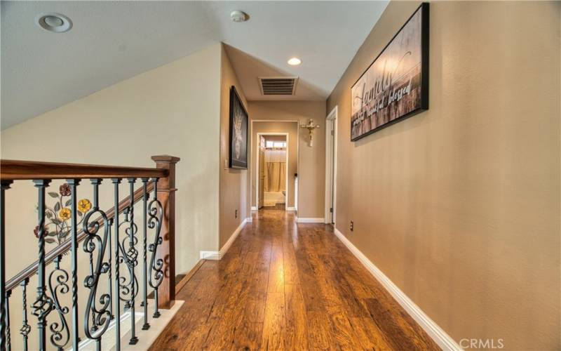 Hallway with laminate flooring