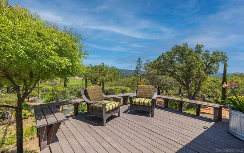 The open deck off of the living room, all land and sky!