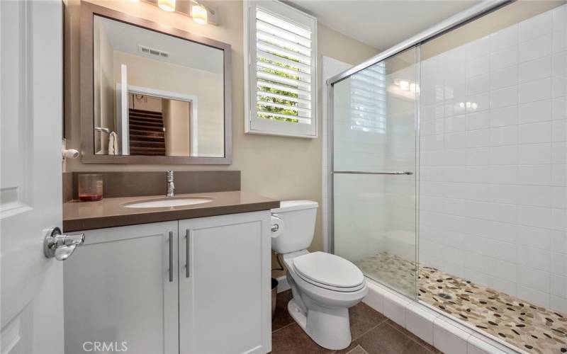 MAIN FLOOR BATHROOM WITH WALK IN SHOWER