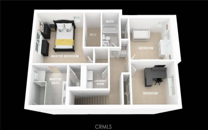 Upper Level 3D Floor Plan