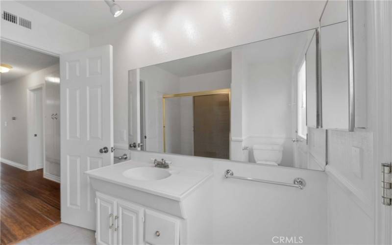 Main bathroom is conveniently located at the end of the hall