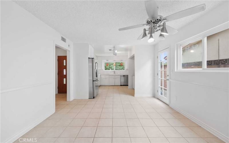 The Eat-In Kitchen has tile floors, lots of counter & storage space, plus built-in appliances