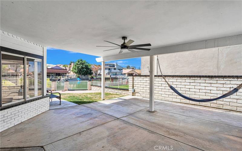 Large covered patio off living room!