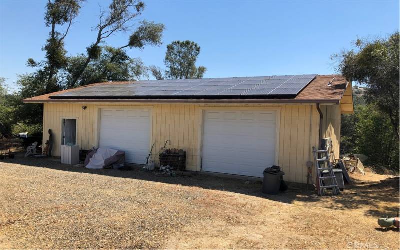 Solar panels on the garage-shop.