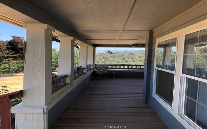 Covered deck accessed from kitchen/family room.