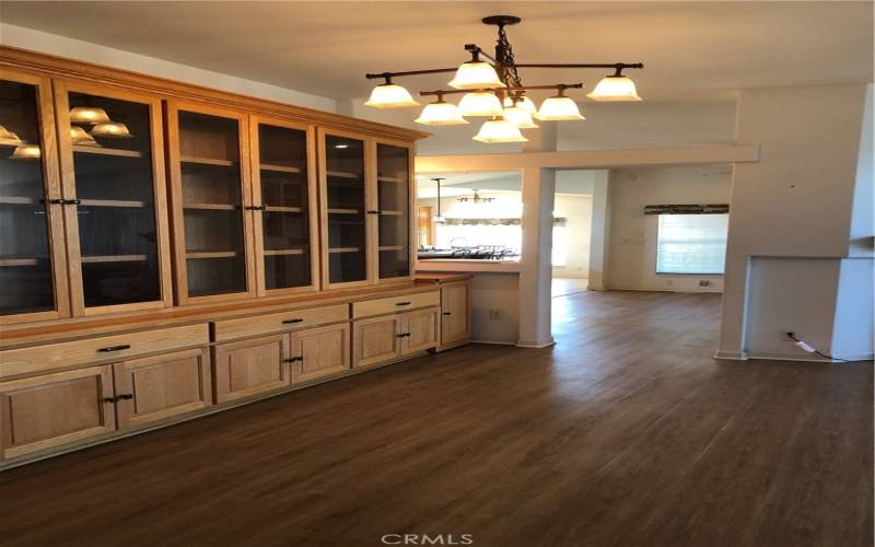 Beautiful cabinetry in dining area.