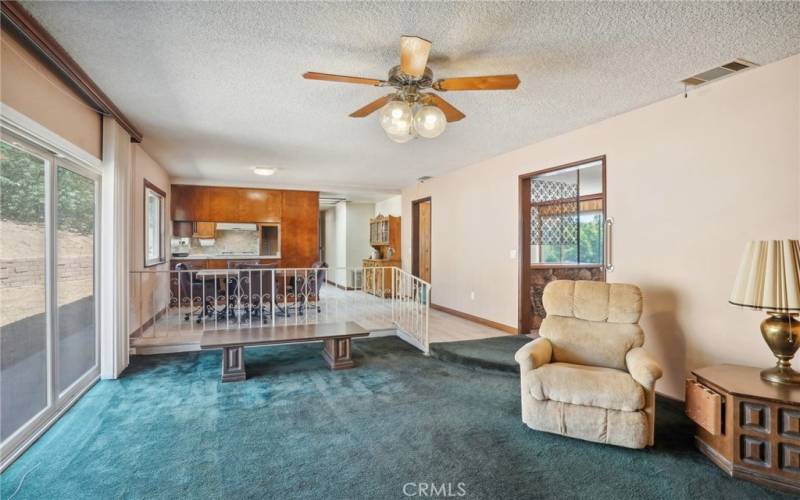 Family room view towards Kitchen