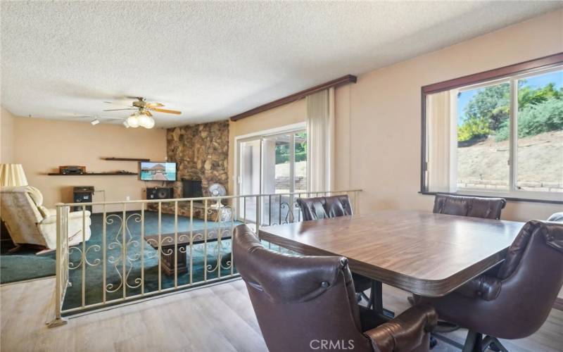 view from dining area towards family room