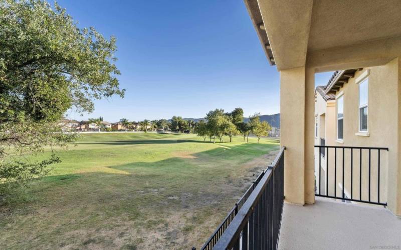 View from downstairs patio along the golf course