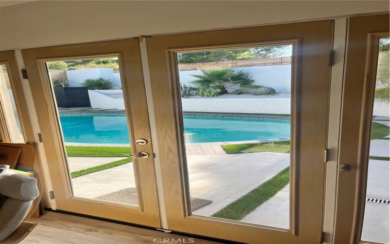 French Door Pool View