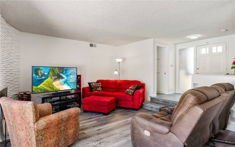 Comfortable Living Room with Luxury Vinyl Tile Flooring