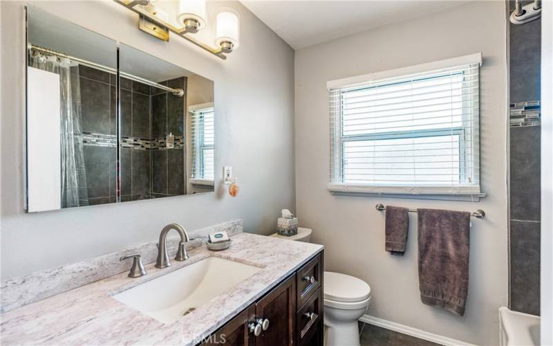 Updated Bathroom with Stone Countertops