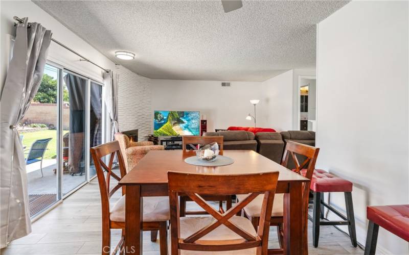 Dining Area with View of Sliders leading to the Rear Yard